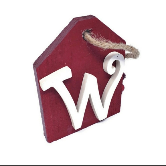Holiday | 3 15 Red Wooden W Initial Country Ornament | Poshmark